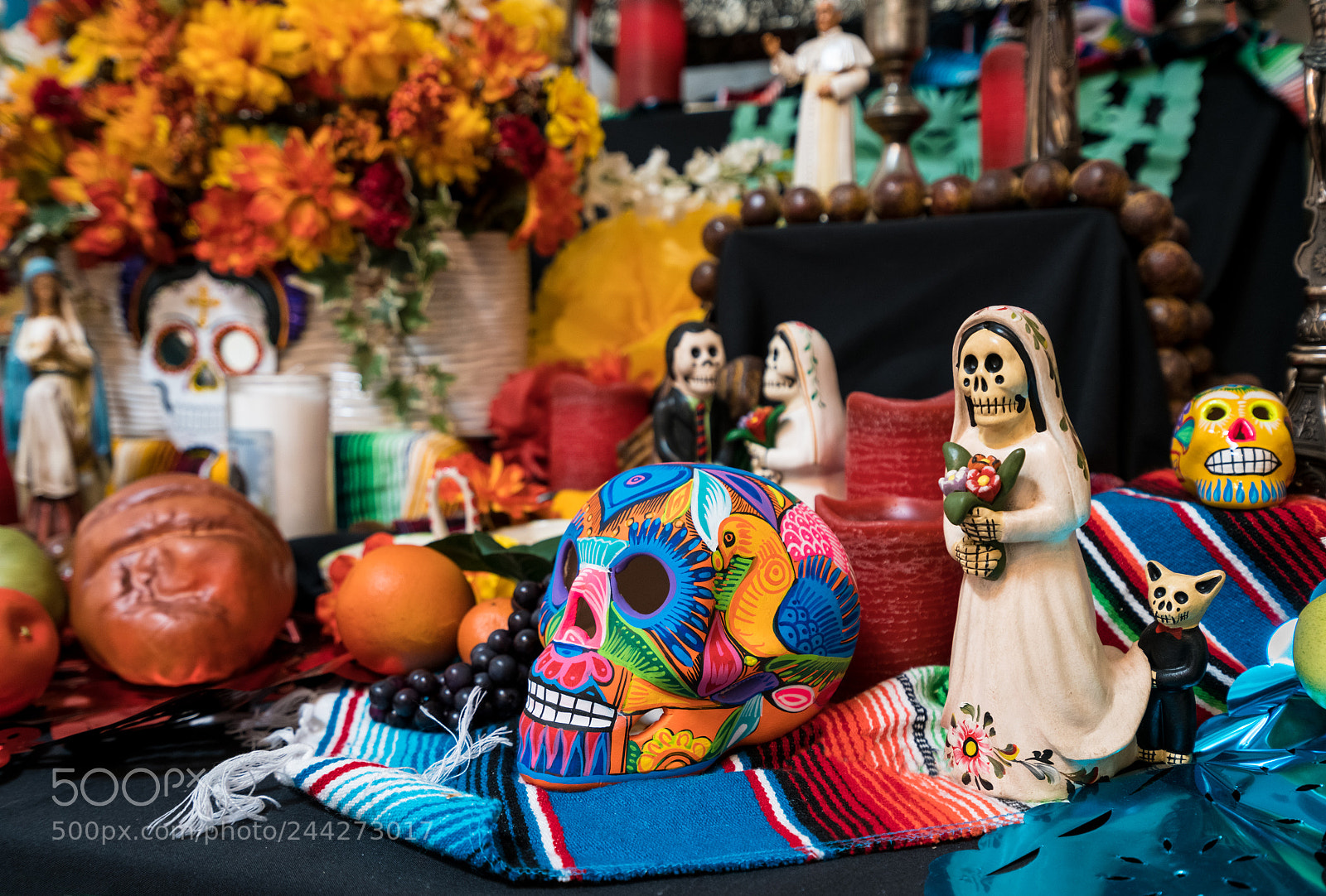 Sony a7R II sample photo. Painted skull to celebrate photography