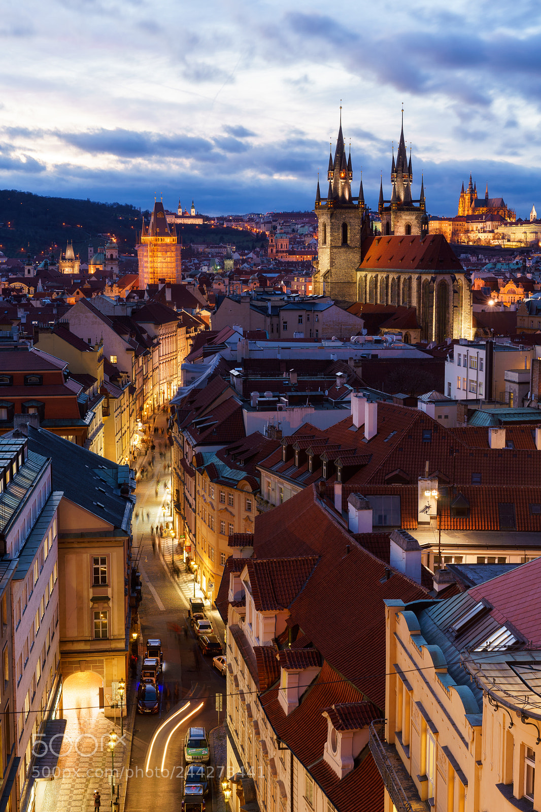 Sony a7 sample photo. Prague at dusk photography