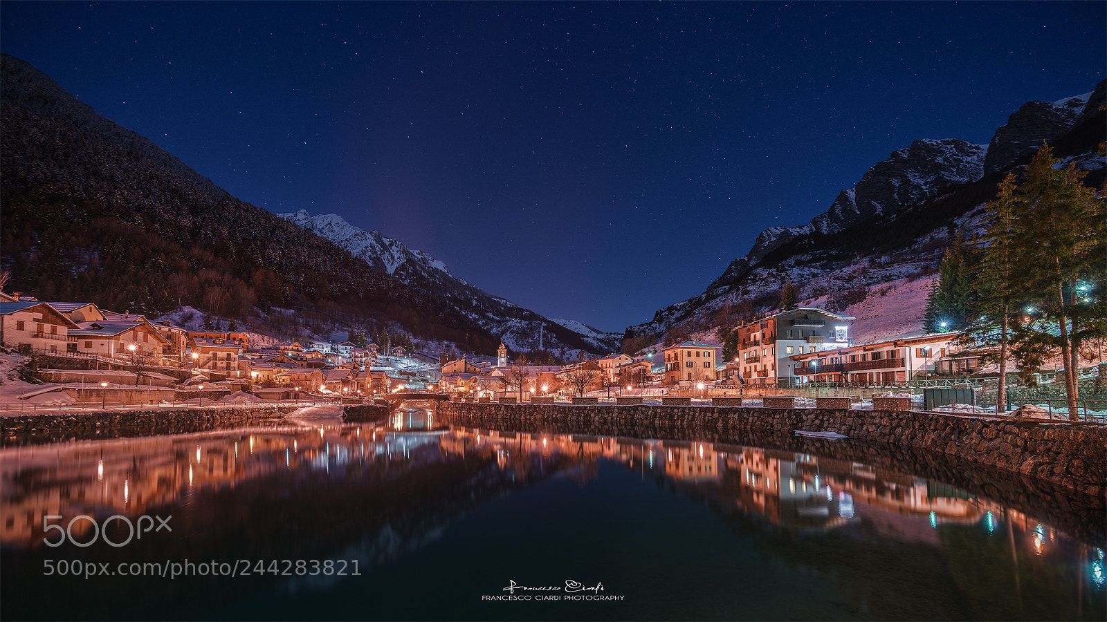 Sony a7R II sample photo. Pietraporzio by night photography