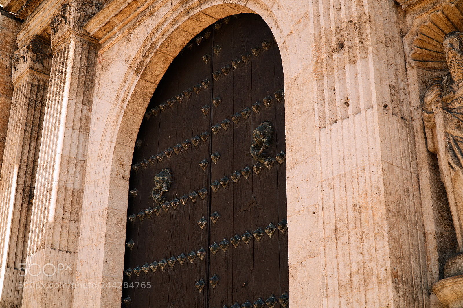 Sony Alpha a3500 sample photo. Cathedral's door in angle photography