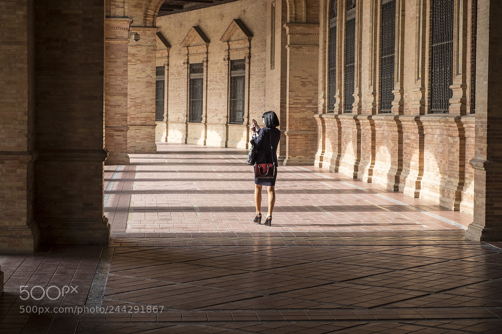 Fujifilm X-T1 sample photo. Girl under the arcades photography