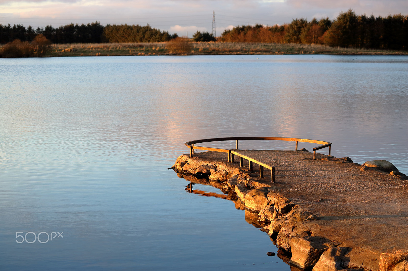 Canon EF-S 55-250mm F4-5.6 IS STM sample photo. Jetty in water at dusk photography