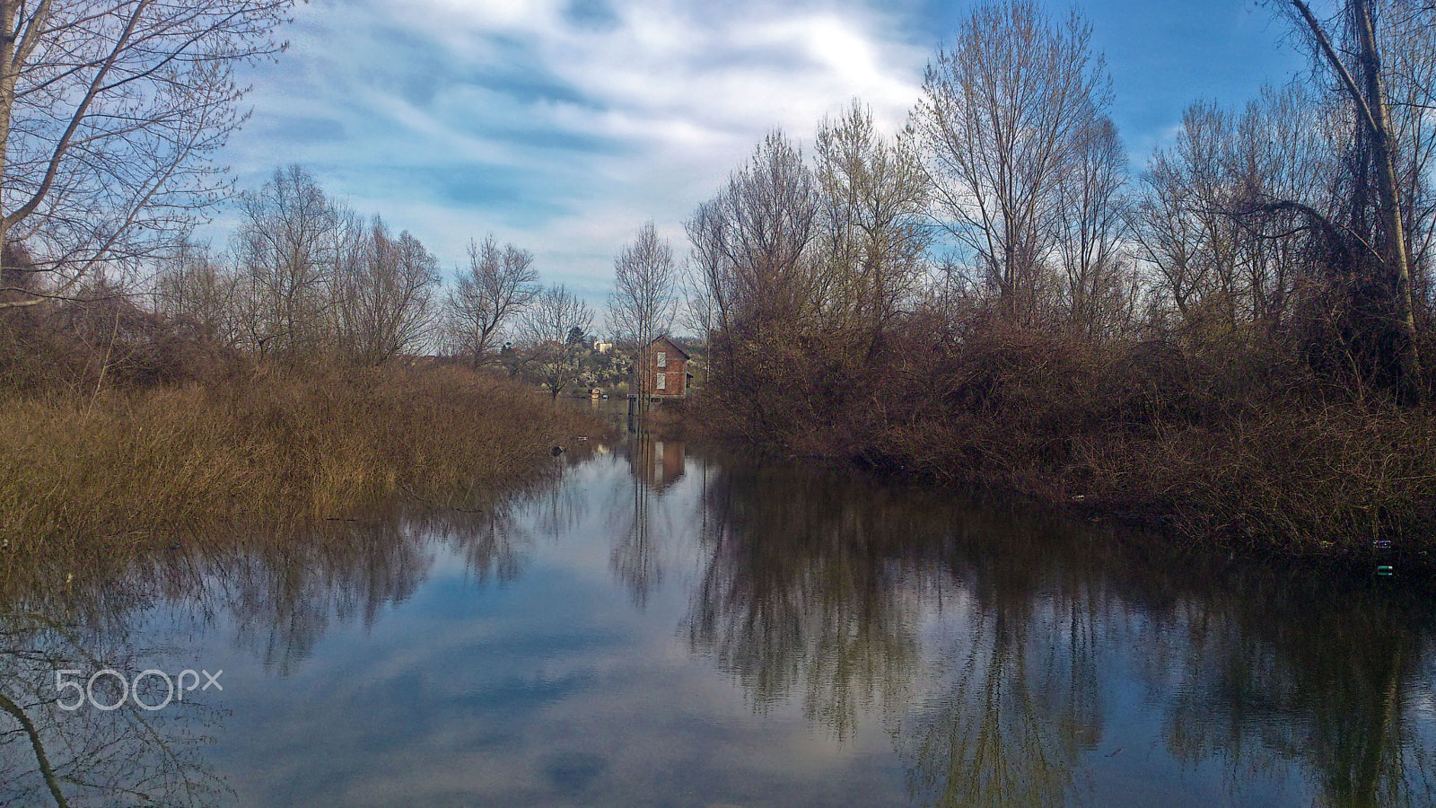 Sony Ericsson Xperia S sample photo. River flood reflections photography