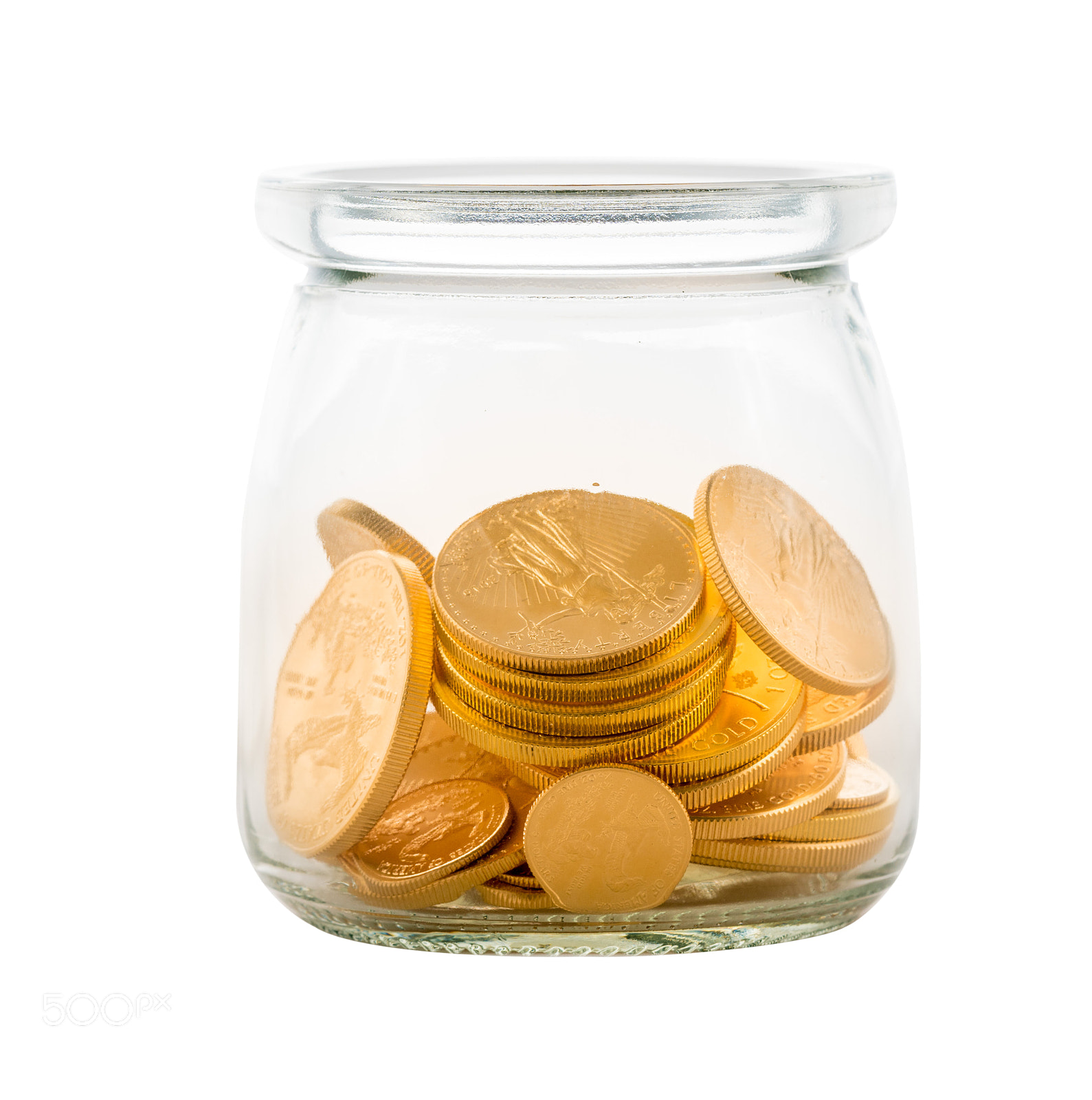 Sony a7R II sample photo. Gold coins inside glass photography