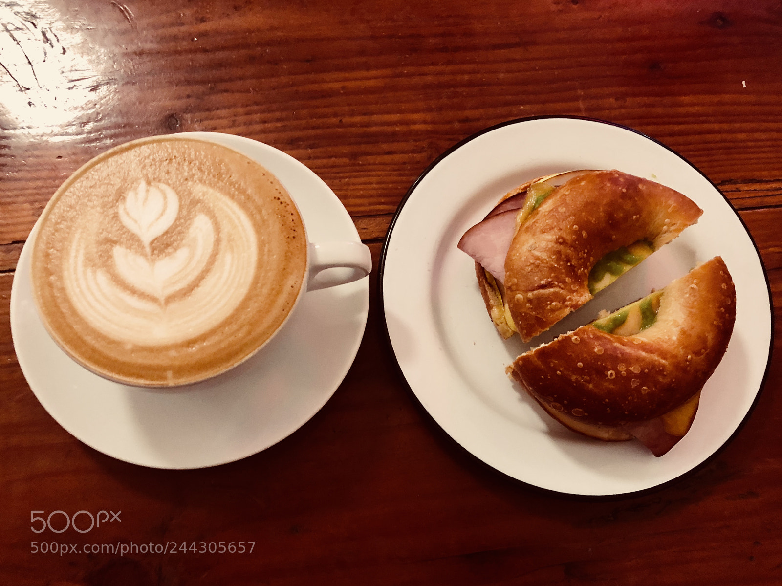 Apple iPhone 8 sample photo. Coffee and sandwich photography