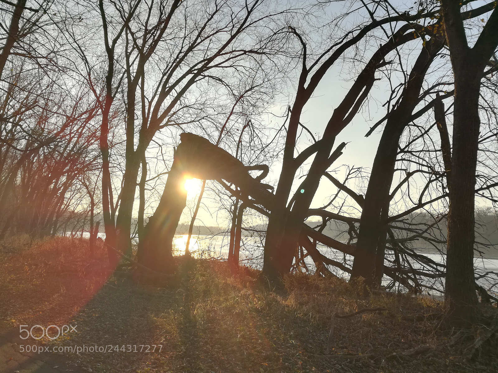 HUAWEI honor 6x sample photo. Sunset frozen mississippi river photography