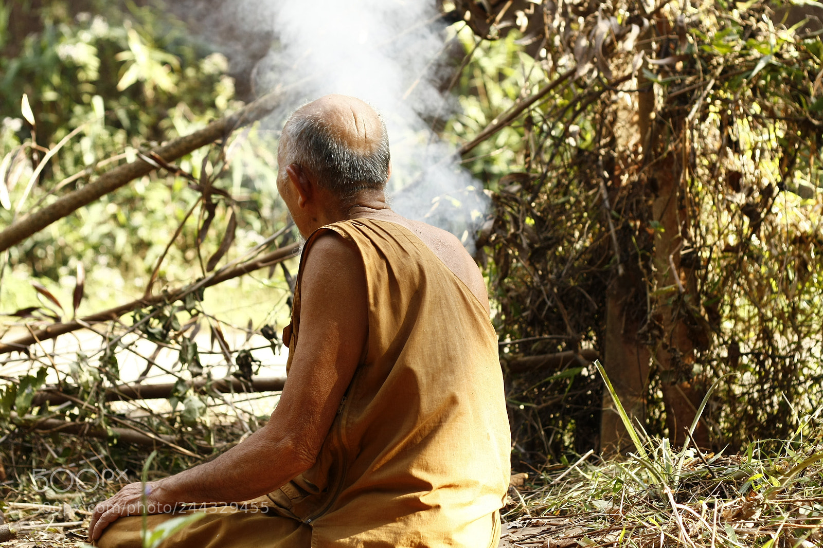 Canon EOS 450D (EOS Rebel XSi / EOS Kiss X2) sample photo. Buddhist monk sitting by photography