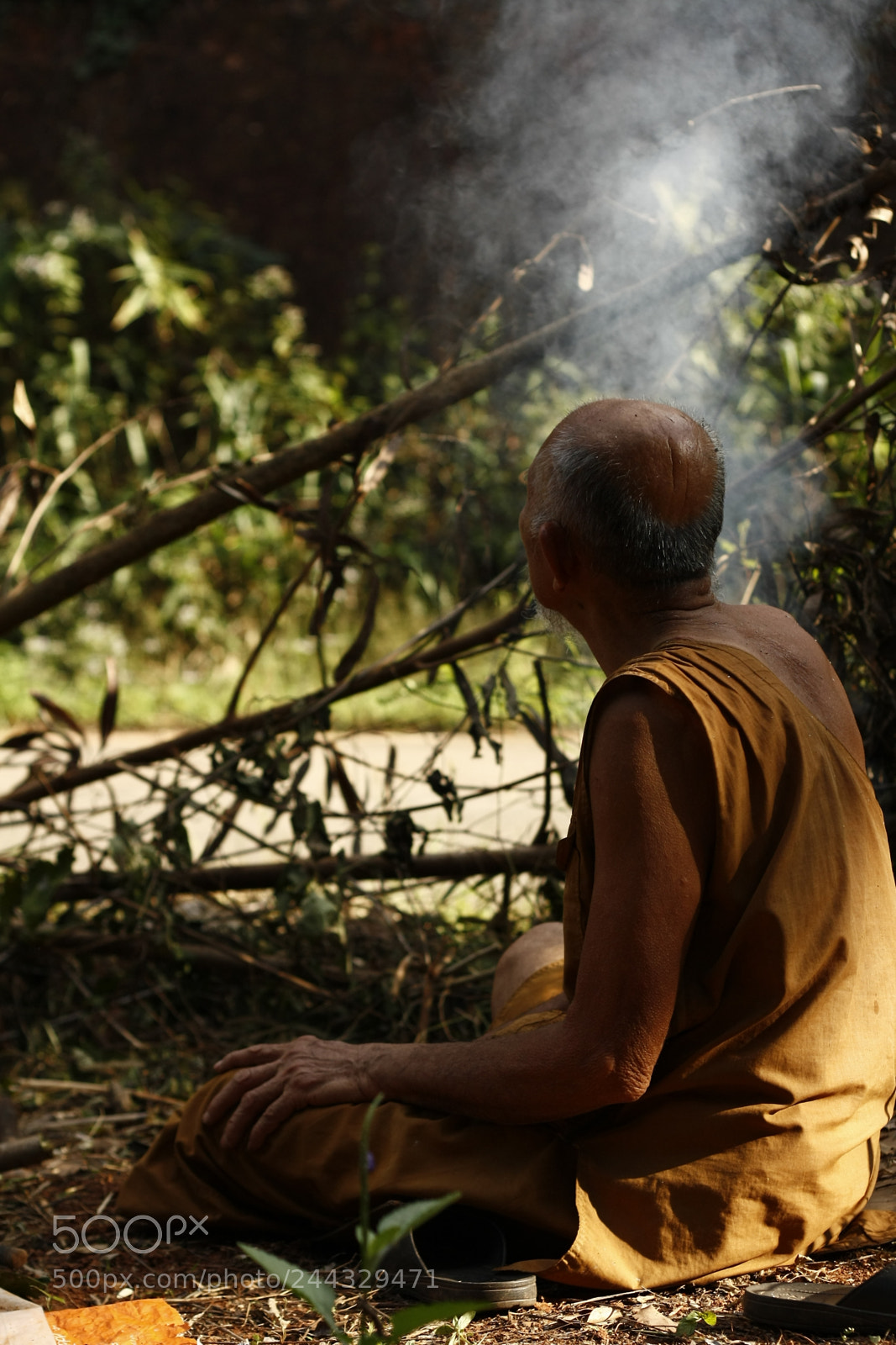 Canon EOS 450D (EOS Rebel XSi / EOS Kiss X2) sample photo. Buddhist monk sitting by photography
