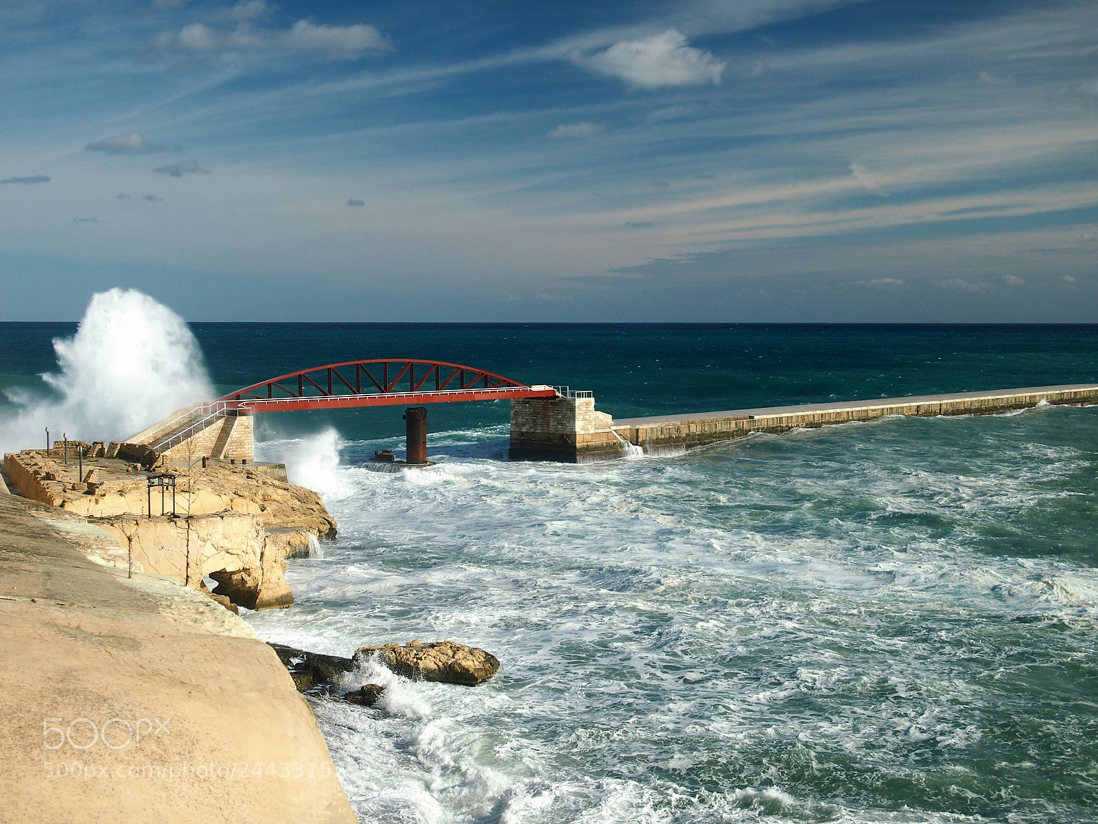 Olympus PEN E-PL3 sample photo. Waves and bridge. photography