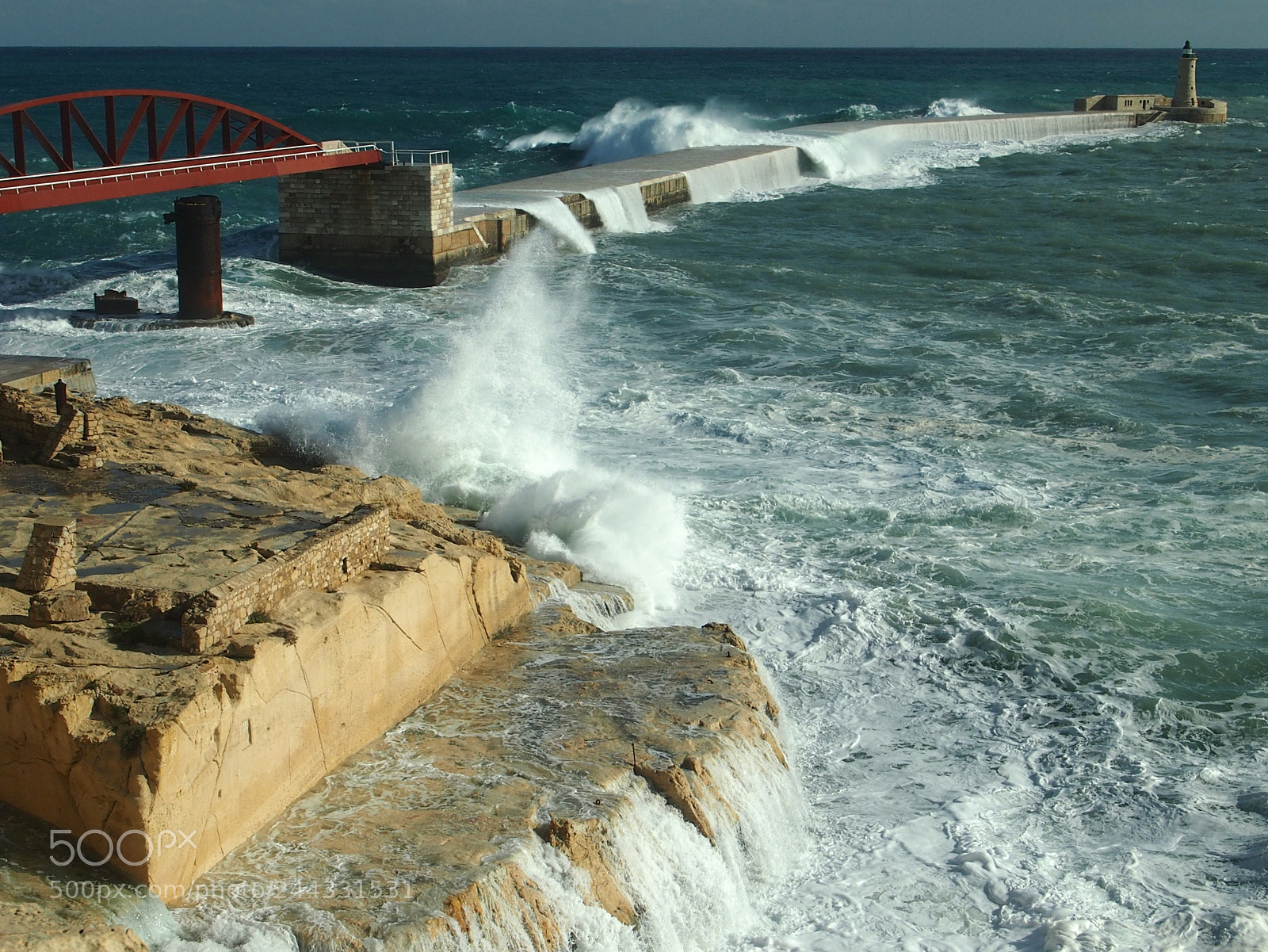 Olympus PEN E-PL3 sample photo. Waves and bridge. photography