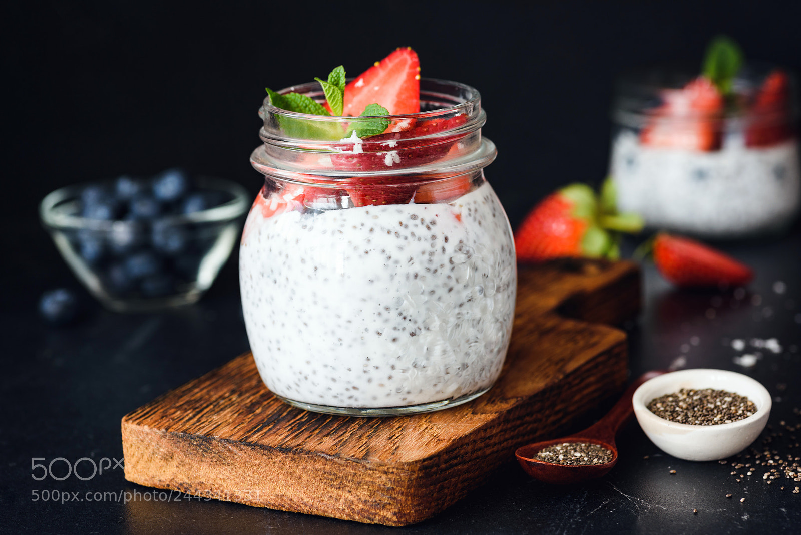 Nikon D810 sample photo. Chia pudding with fresh photography