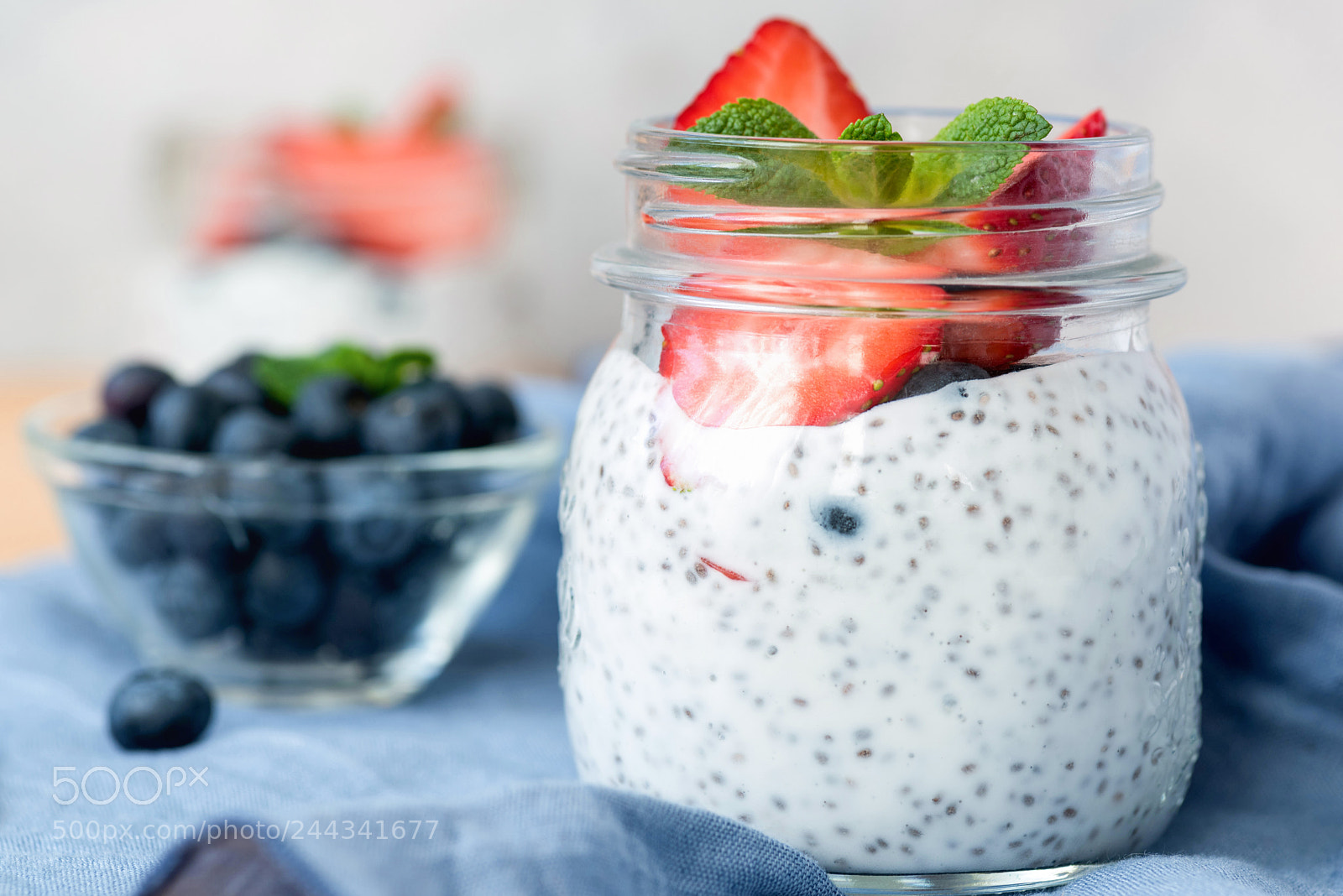 Nikon D810 sample photo. Chia pudding in jar photography