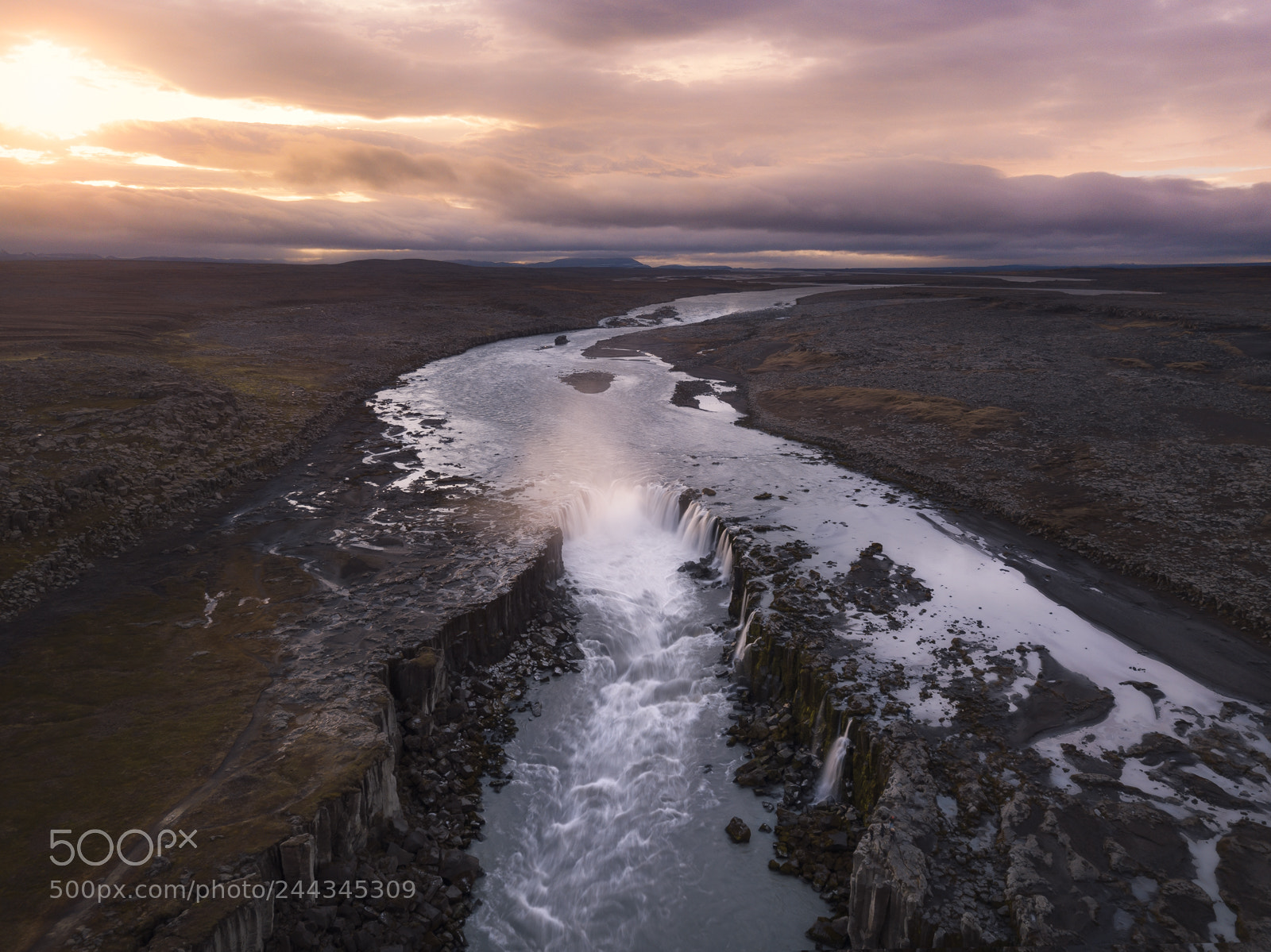 DJI FC220 sample photo. Selfoss sunrise aerial view photography