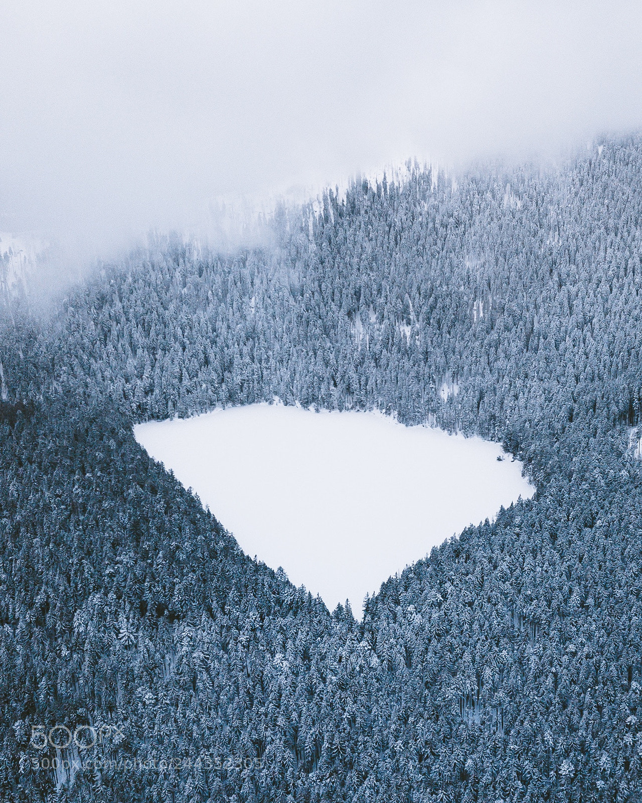 DJI FC220 sample photo. Frozen black lake photography