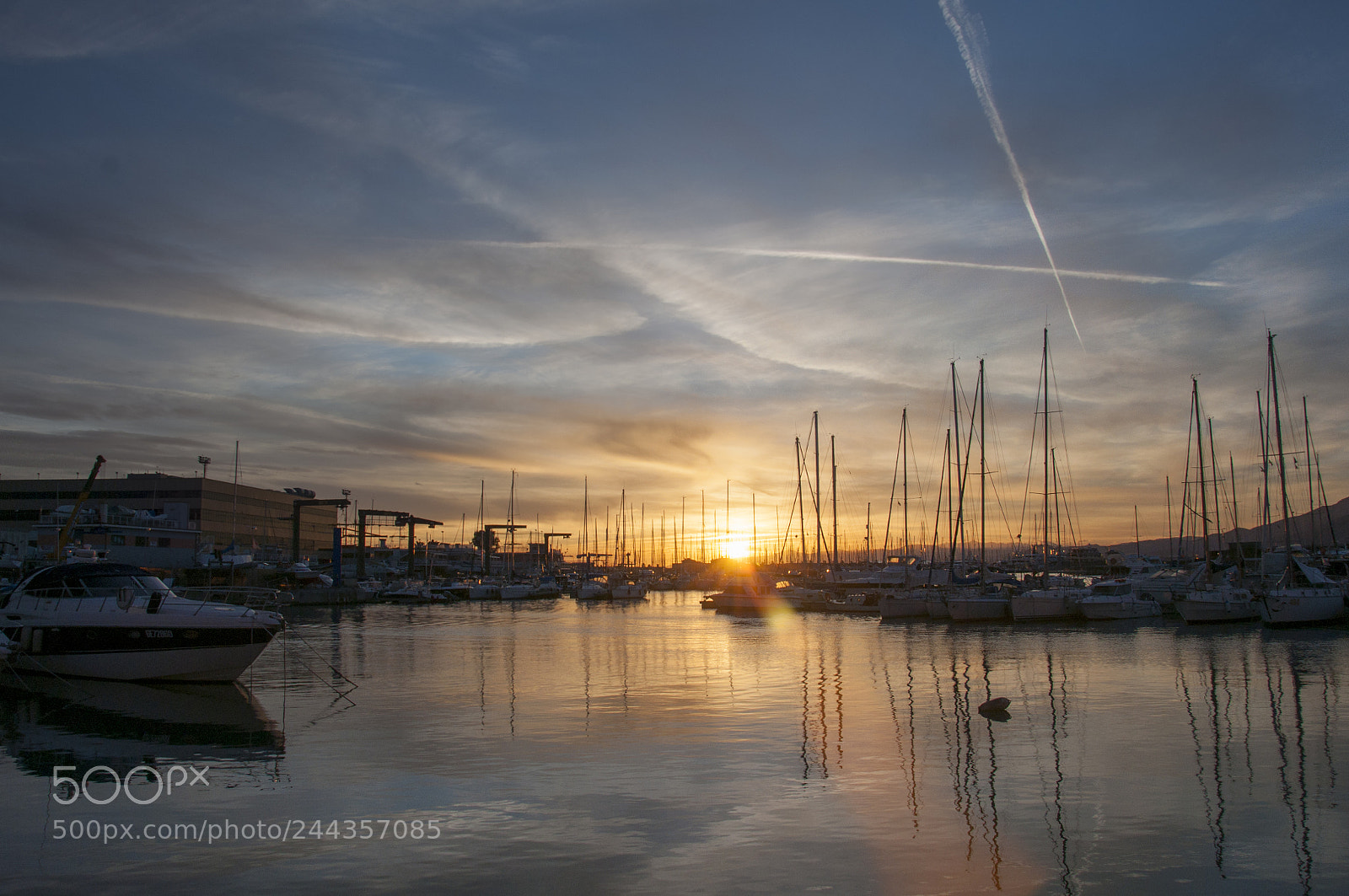Nikon D90 sample photo. Tramonto marina aeroporto genova photography