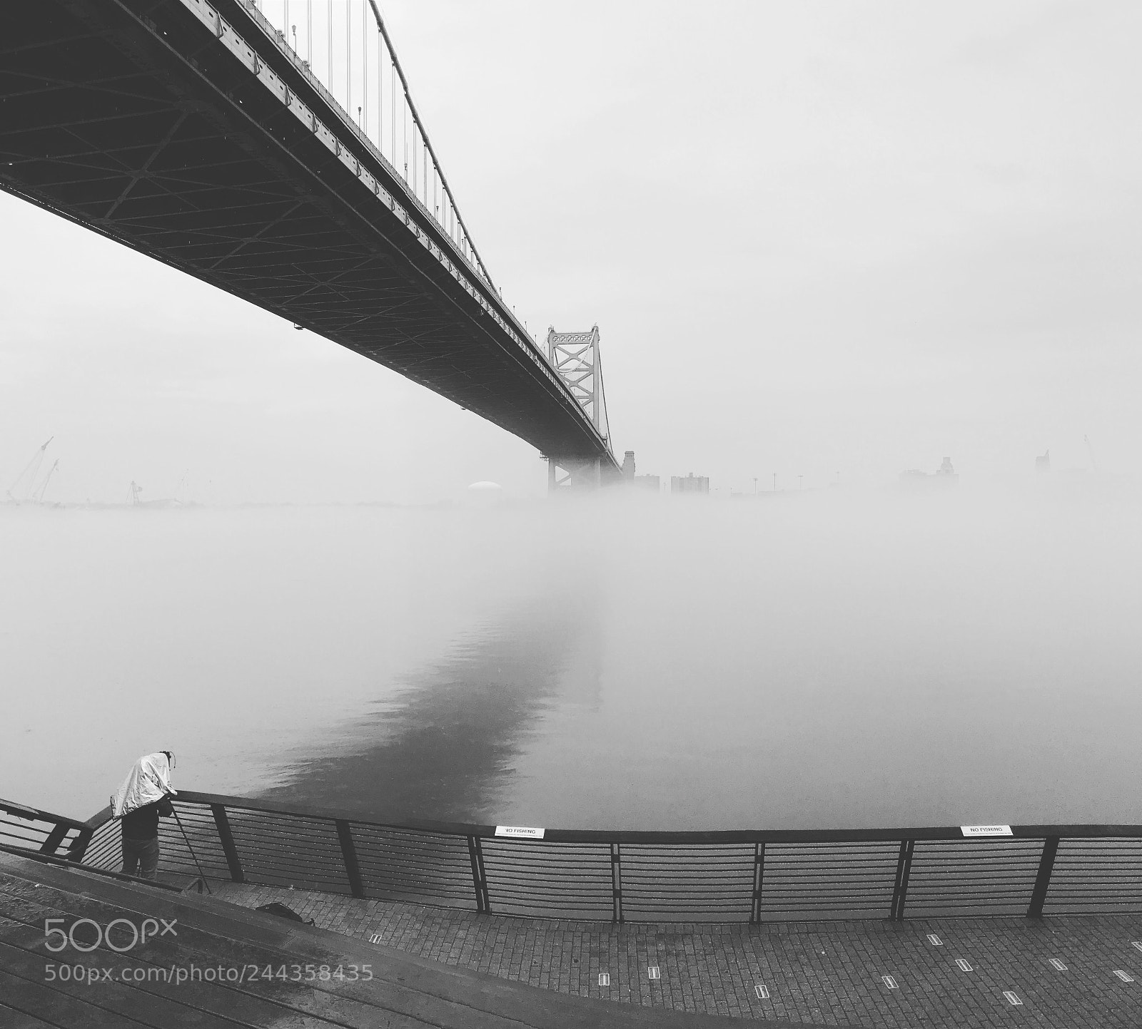 Apple iPhone 7 Plus sample photo. Misty bridge photography