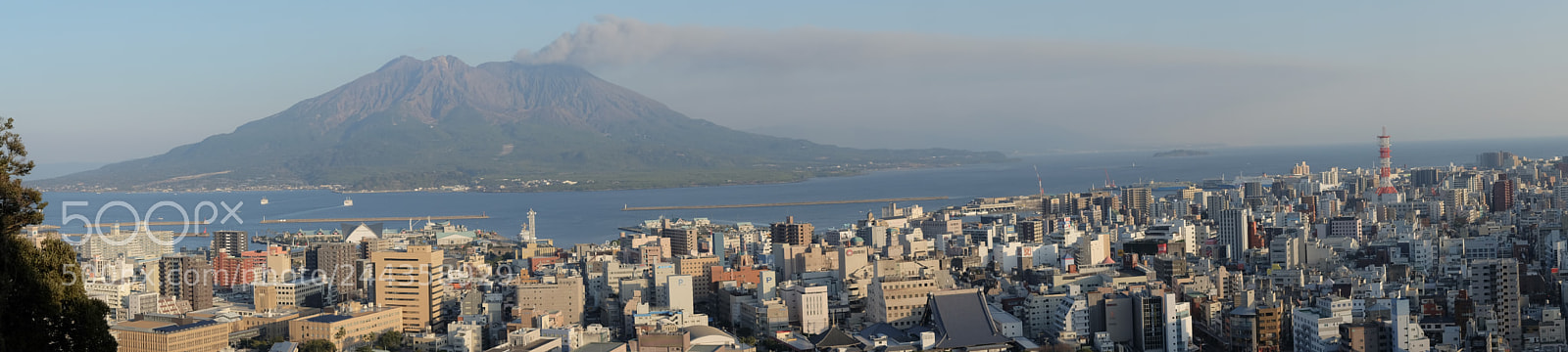 Fujifilm X-T1 sample photo. Sakurajima panorama photography
