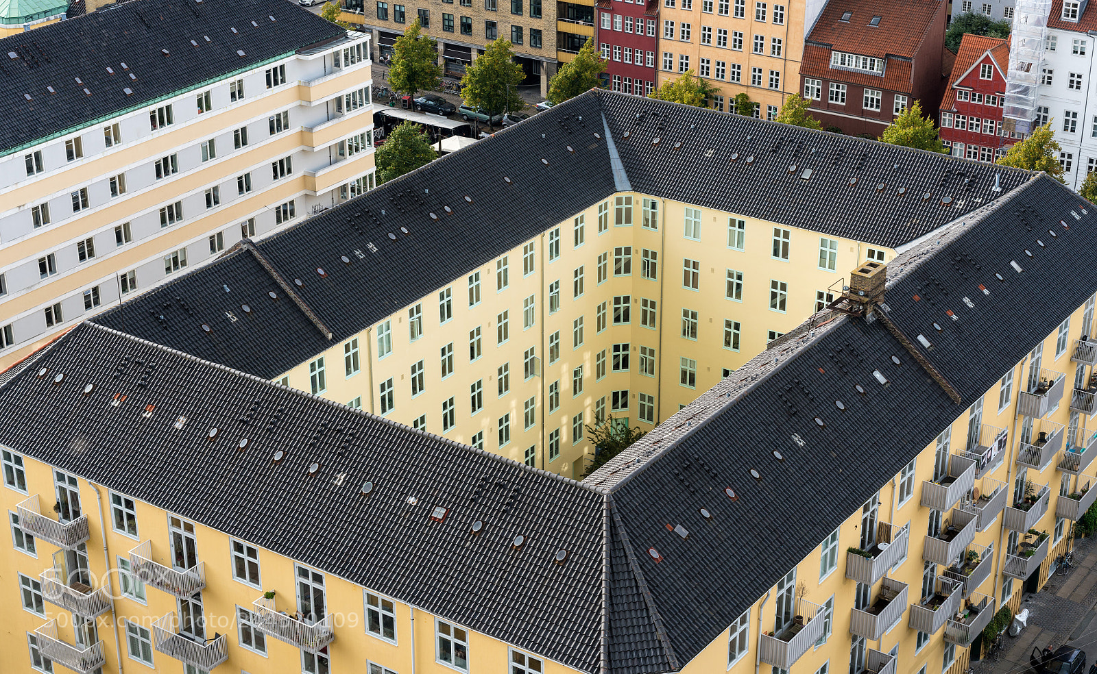 Sony a7R II sample photo. Apartment building from above photography