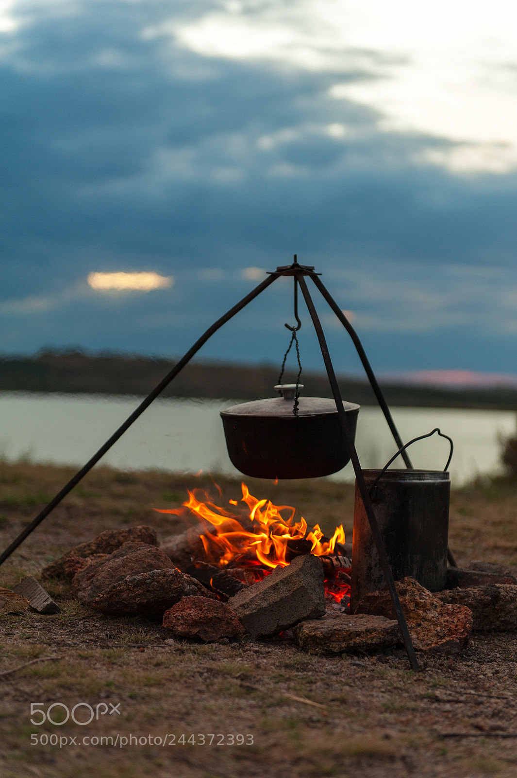 Nikon D700 sample photo. Preparing food on campfire photography