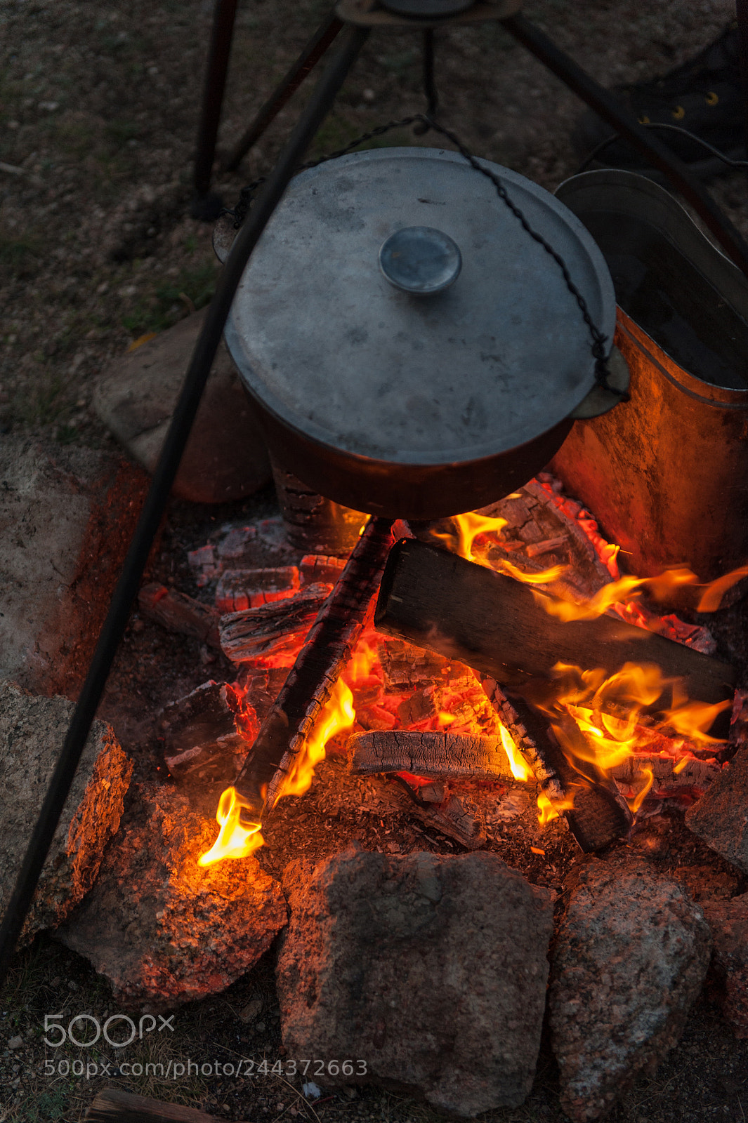 Nikon D700 sample photo. Preparing food on campfire photography