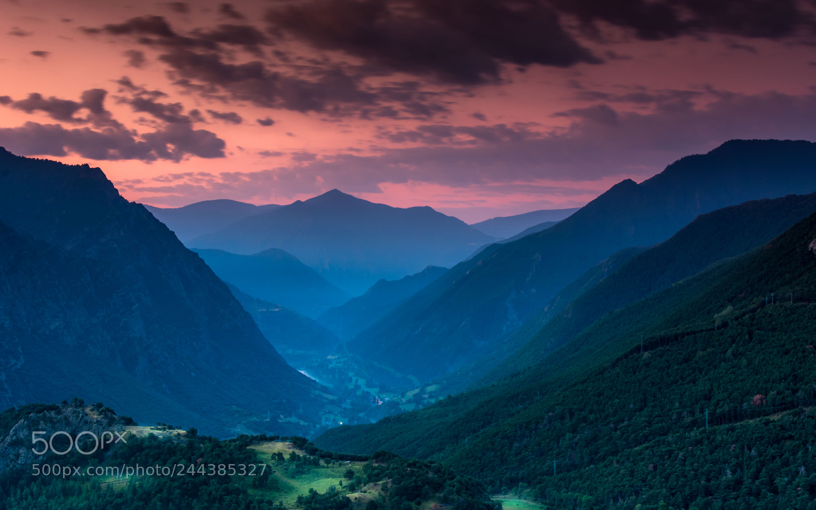 Nikon D7100 sample photo. Pyrenees blue hour photography