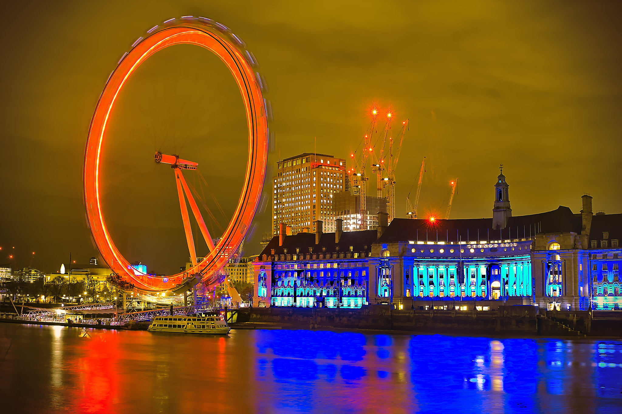 Canon EF 28-80mm f/3.5-5.6 sample photo. London eye by night photography
