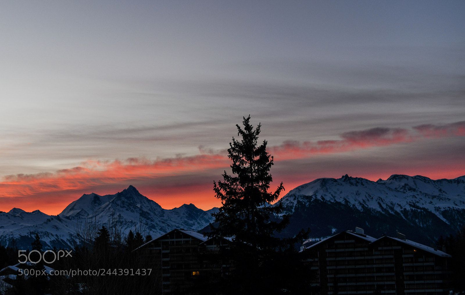 Nikon D850 sample photo. Fire above alps photography