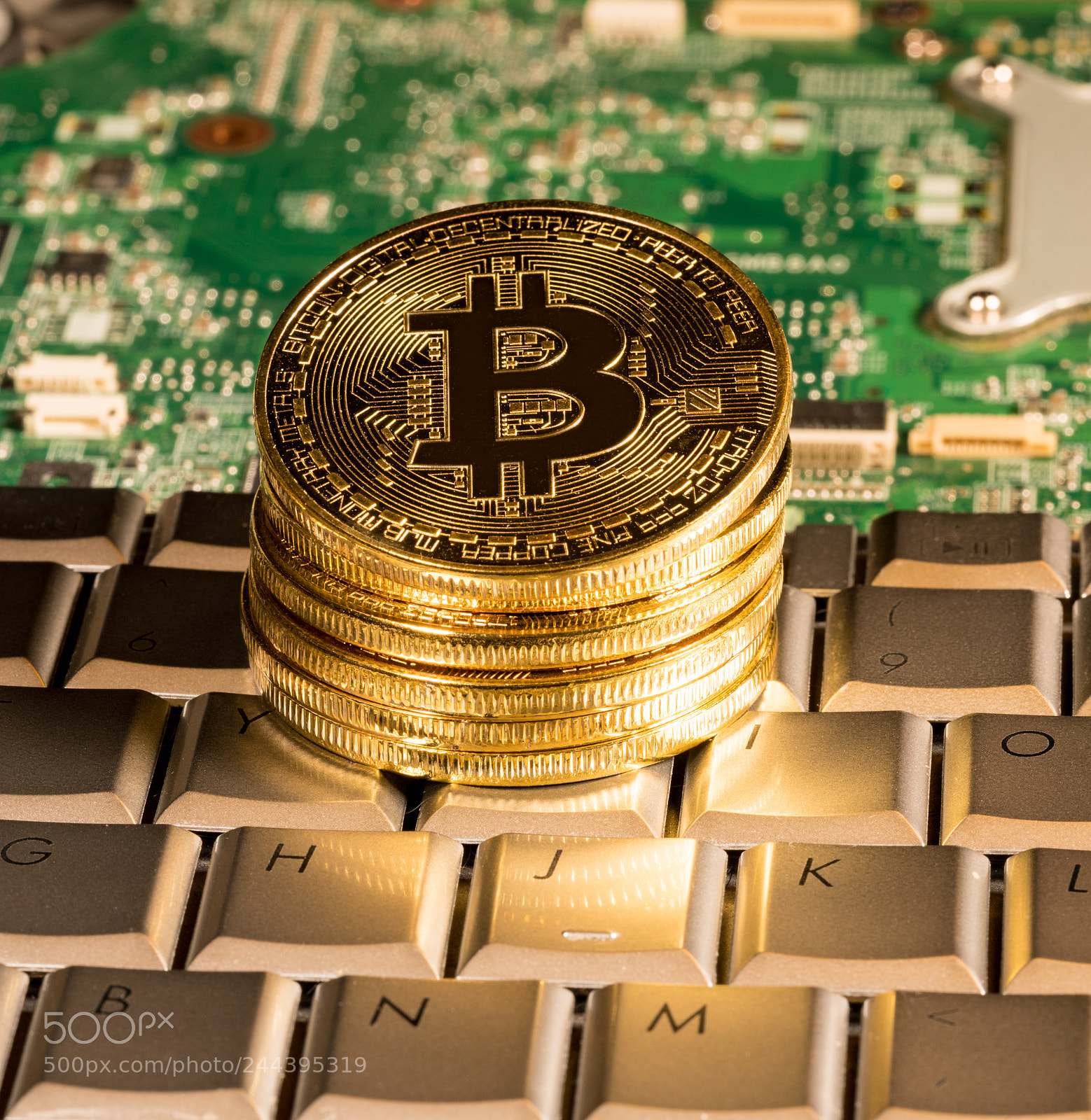 Sony a7R II sample photo. Bitcoin on a keyboard photography