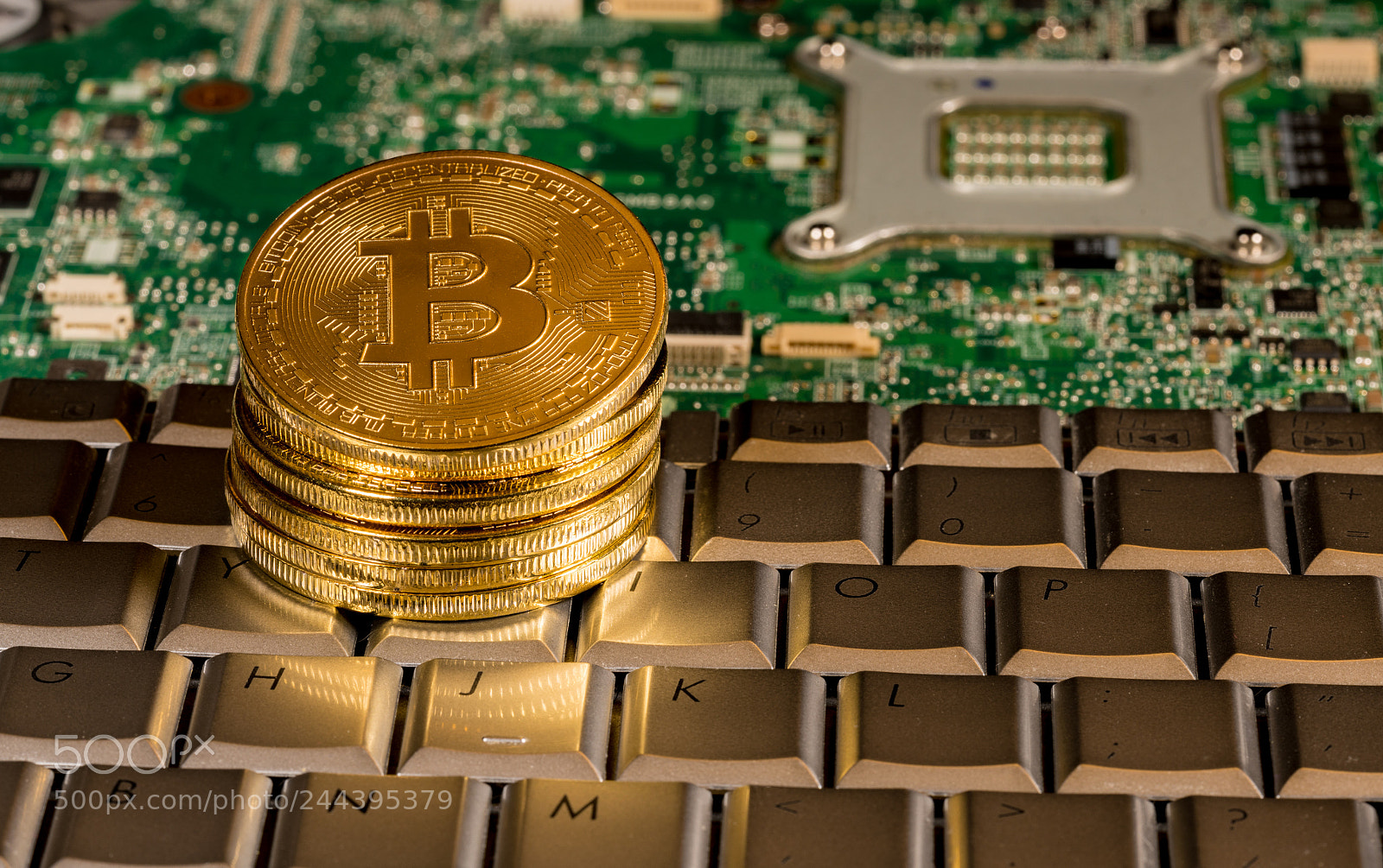 Sony a7R II sample photo. Bitcoin on a keyboard photography