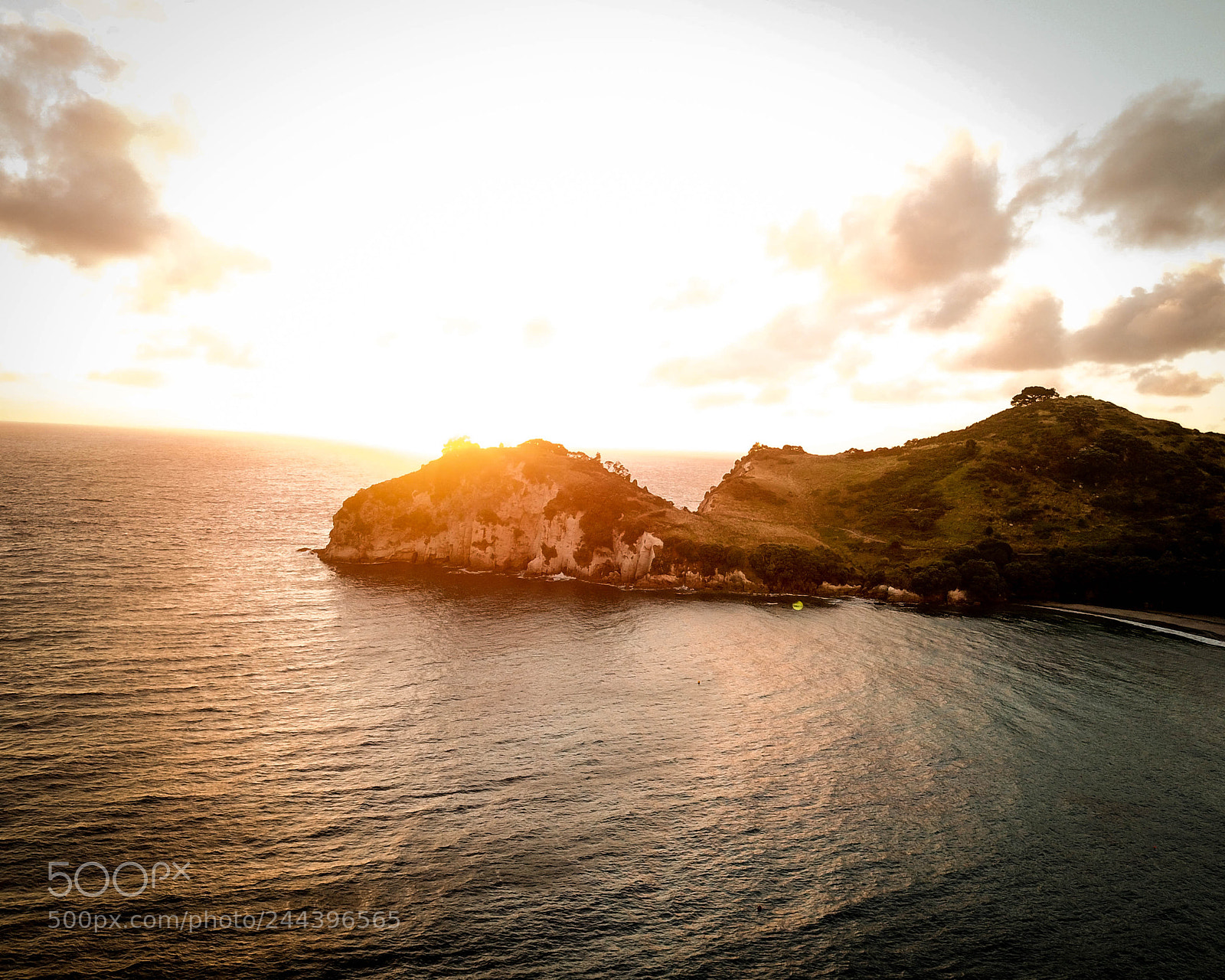DJI FC220 sample photo. Sunrise over hahei photography