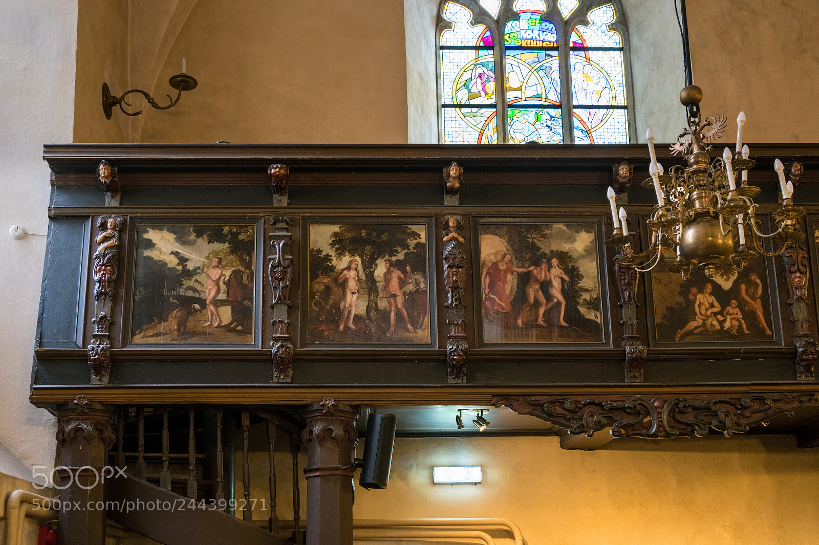 Sony a7R II sample photo. Bible paintings in church photography