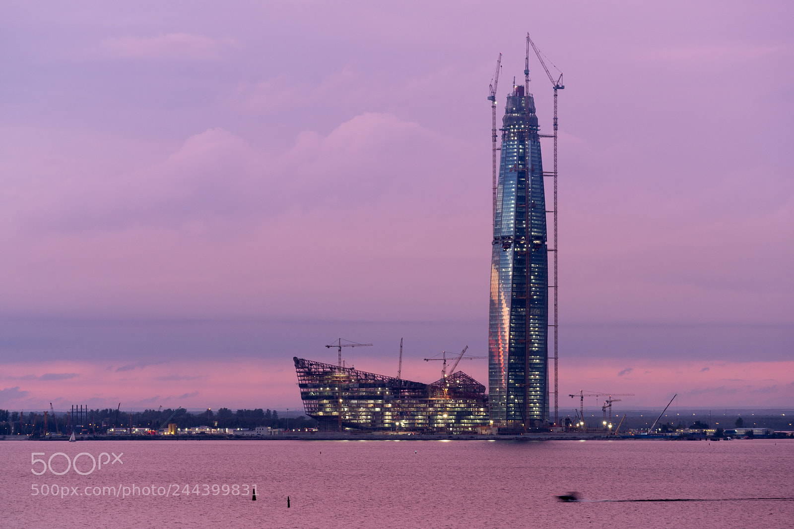 Sony a7R II sample photo. Construction of lakhta skyscraper photography