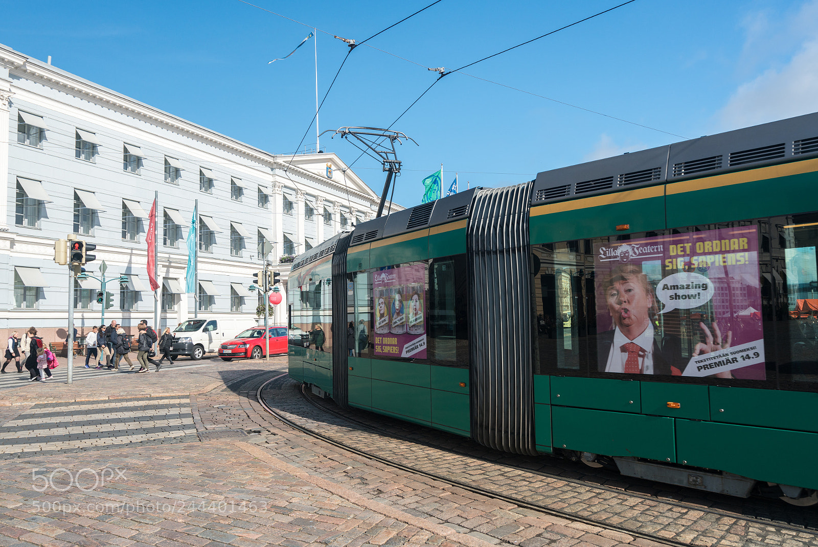 Sony a7R II sample photo. Tramcar outside city hall photography