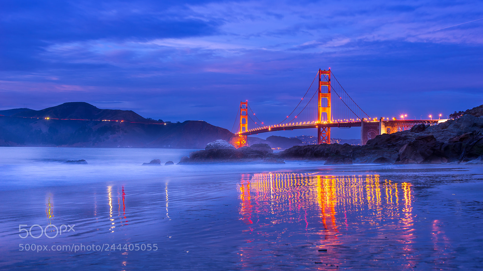 Nikon D610 sample photo. Night golden bridge photography