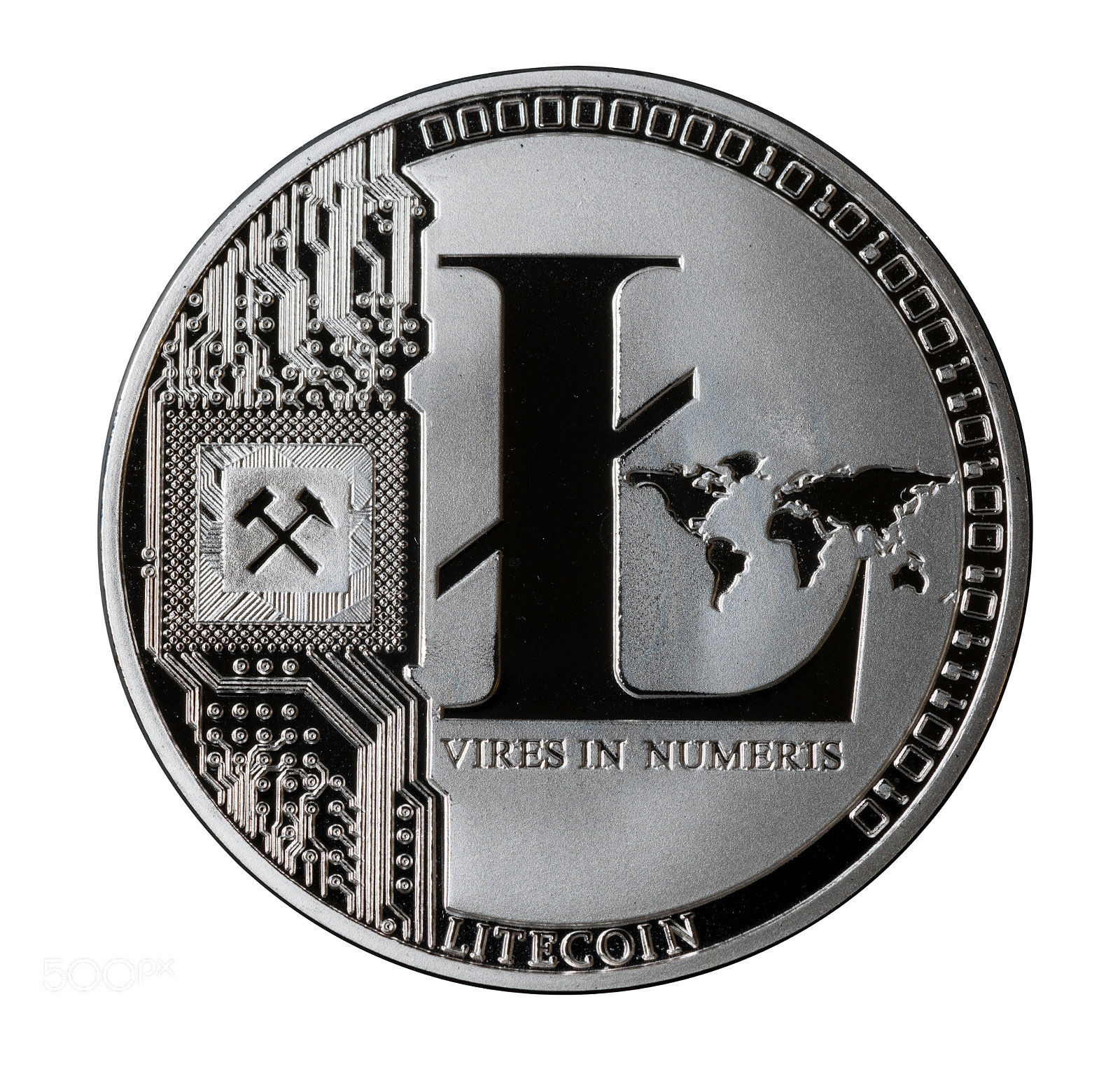 Sony a7R II sample photo. Single silver litecoin which photography