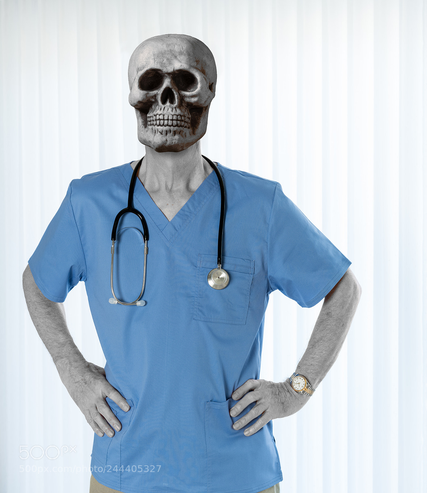 Sony a7R II sample photo. Senior doctor in scrubs photography