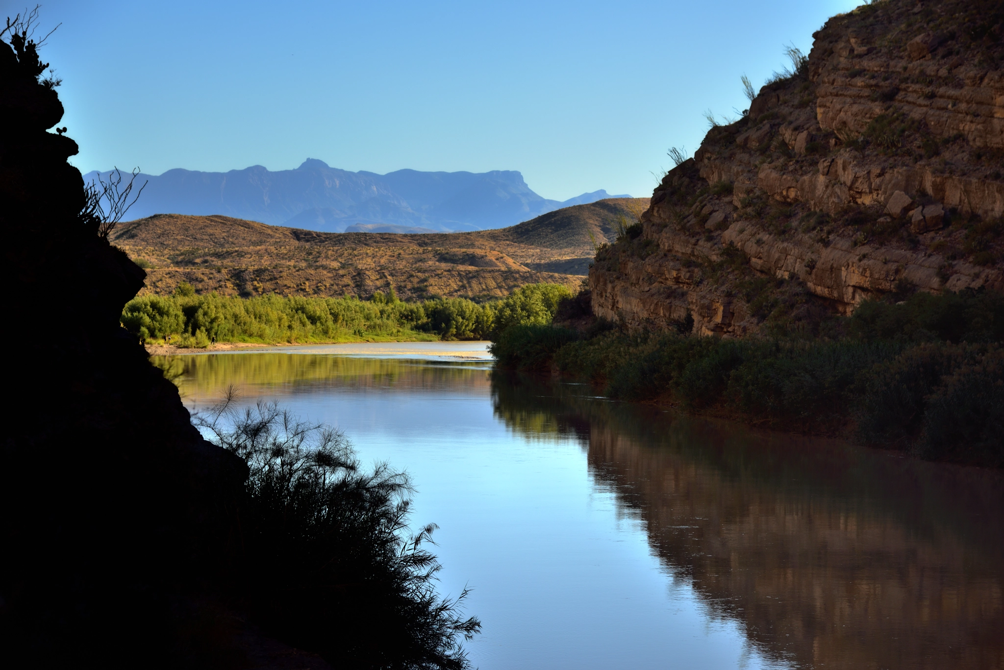 Nikon D800E + Nikon AF-S Nikkor 24-120mm F4G ED VR sample photo. The cliff walls of the santa elena canyon (us) caught in silhouette photography