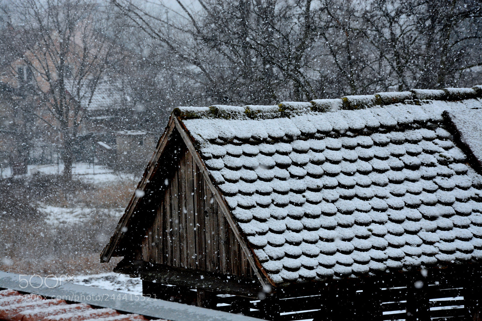 Nikon D7100 sample photo. Snowy roof photography