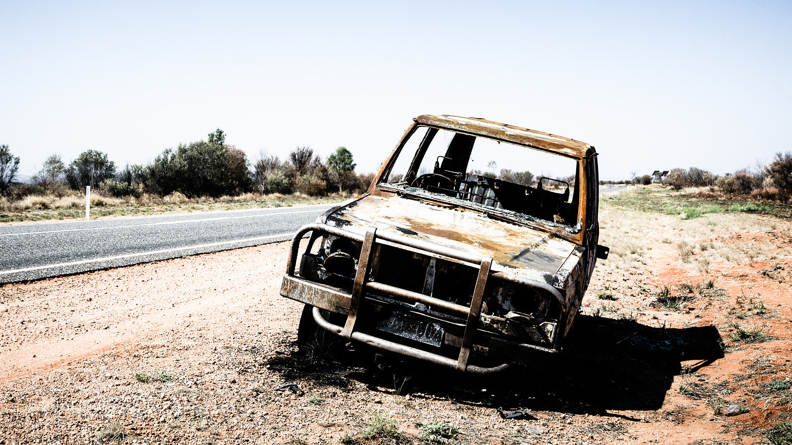 Nikon D300S sample photo. Burned car in australian photography