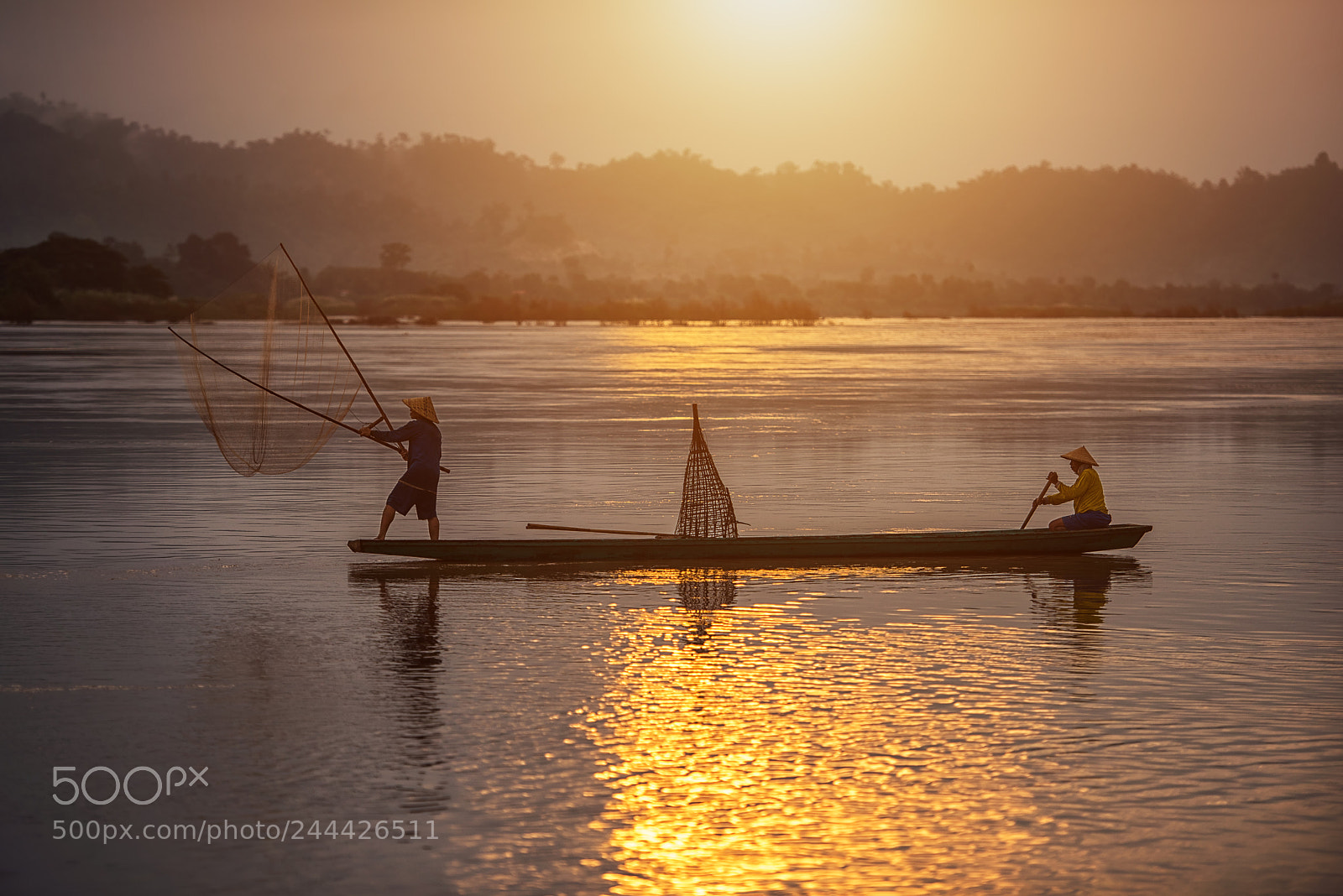 Nikon D810 sample photo. Fisherman on sunrise background photography