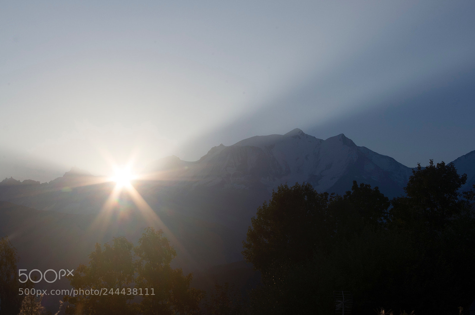 Pentax K-x sample photo. Sunrise and mont-blanc photography