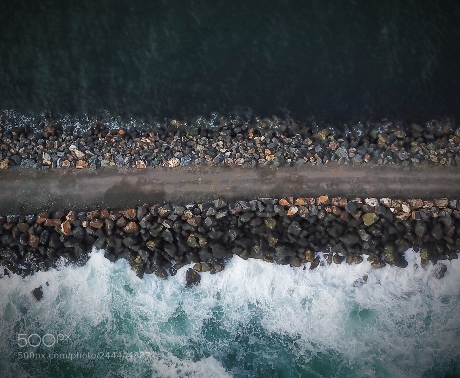 DJI FC220 sample photo. Breakwall art photography