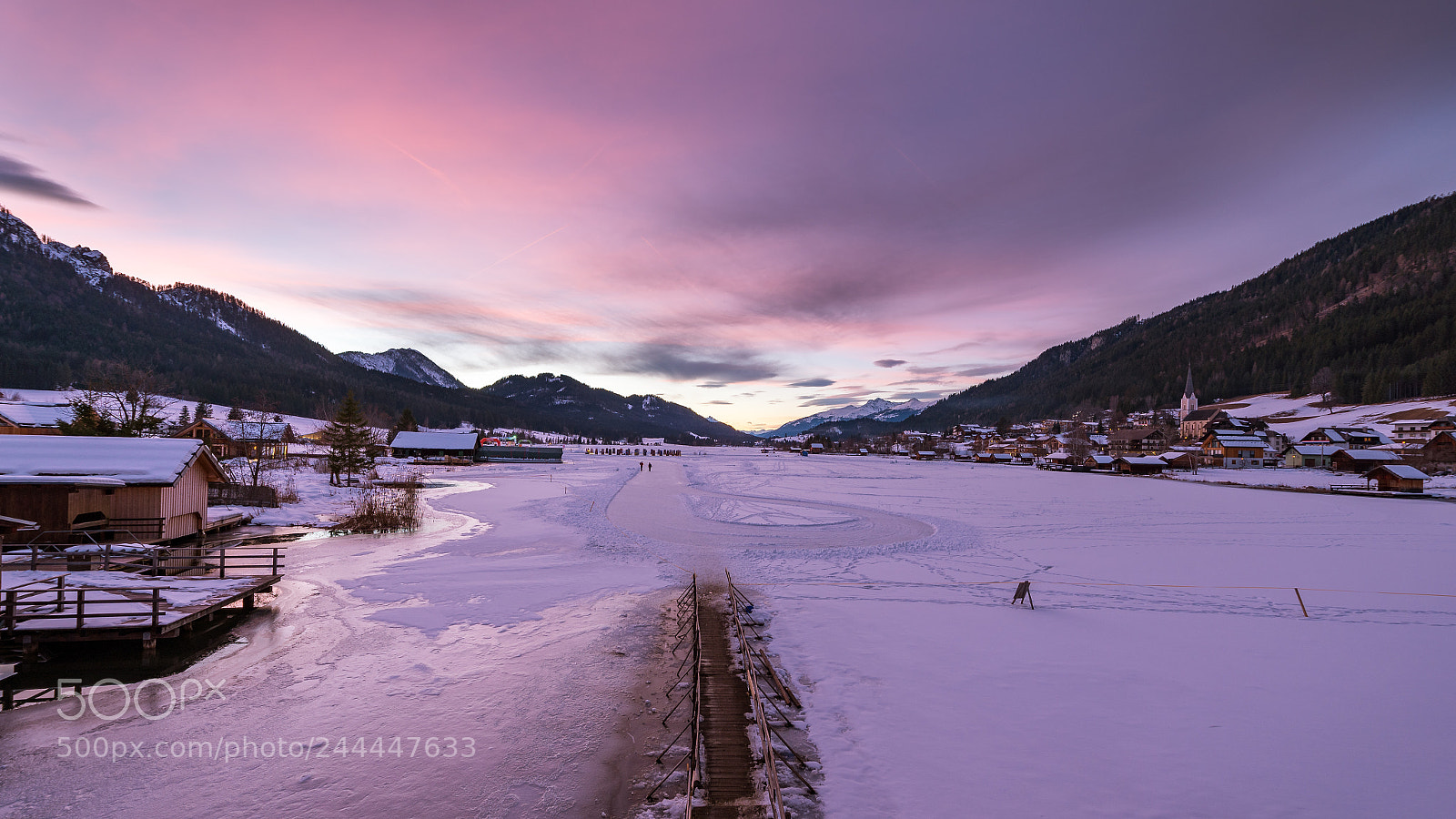 Nikon D610 sample photo. Pink sundown at weissensee photography