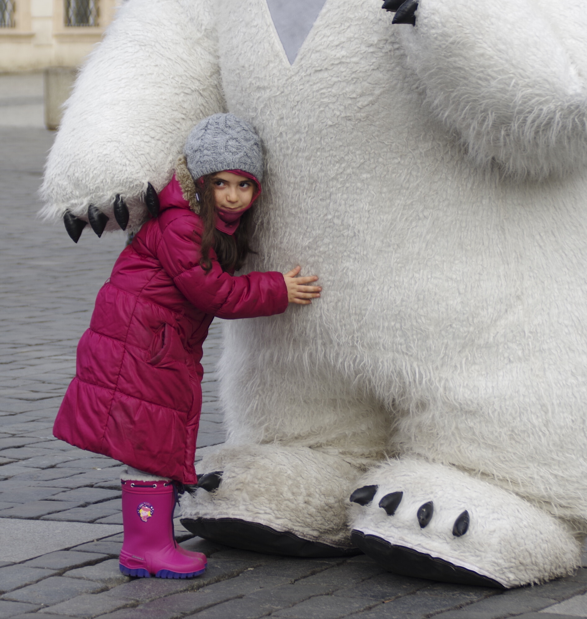 Pentax K-70 sample photo. Girl and white bear photography