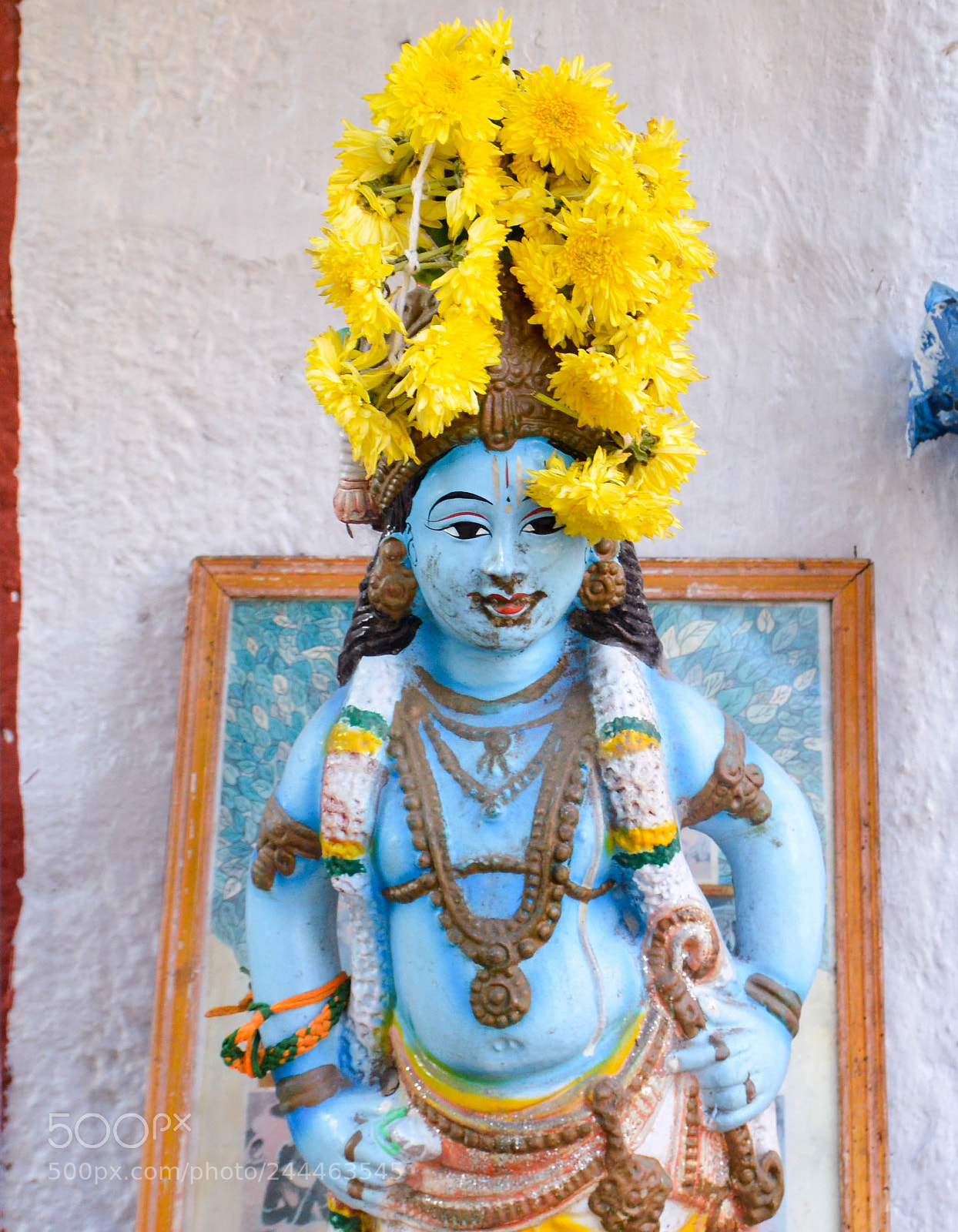 Nikon D3200 sample photo. Idol with marigolds photography