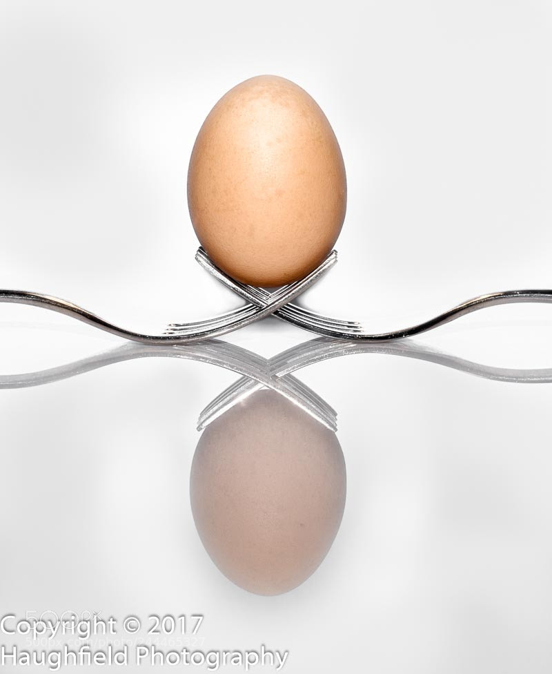 Sony a7R sample photo. Egg on forks photography