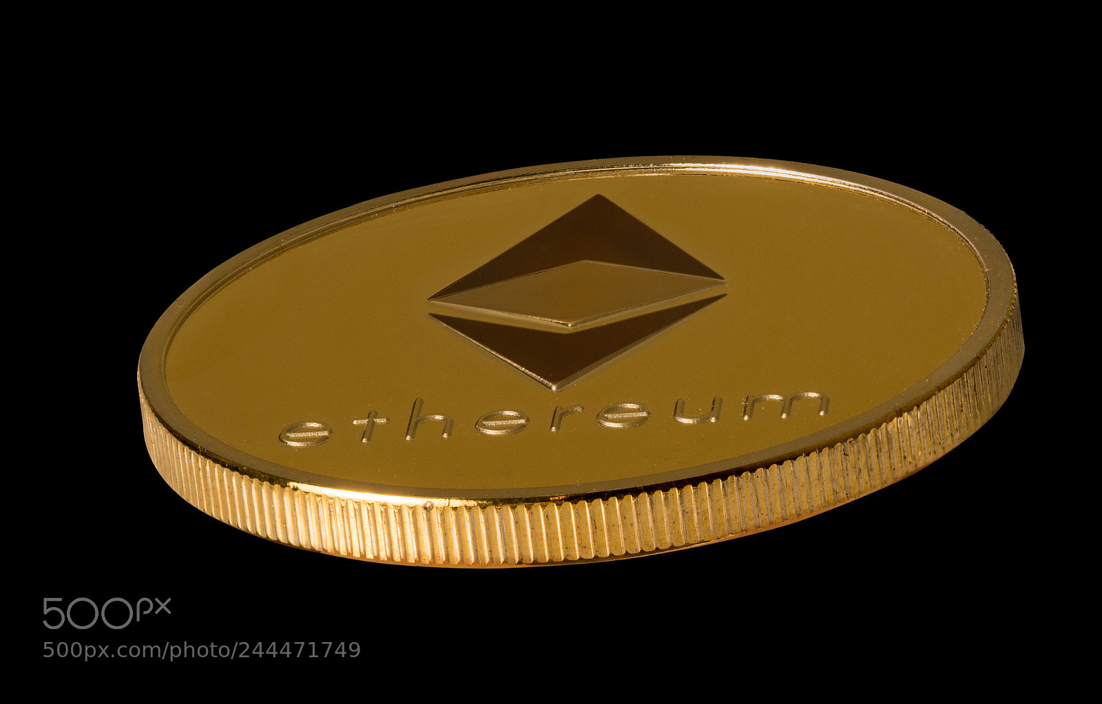 Sony a7R II sample photo. Isolated ethereum bitcoin against photography