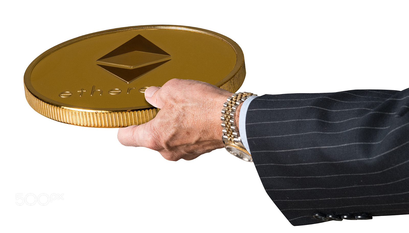 Sony a7R II sample photo. Businessman hand offering ethereum photography