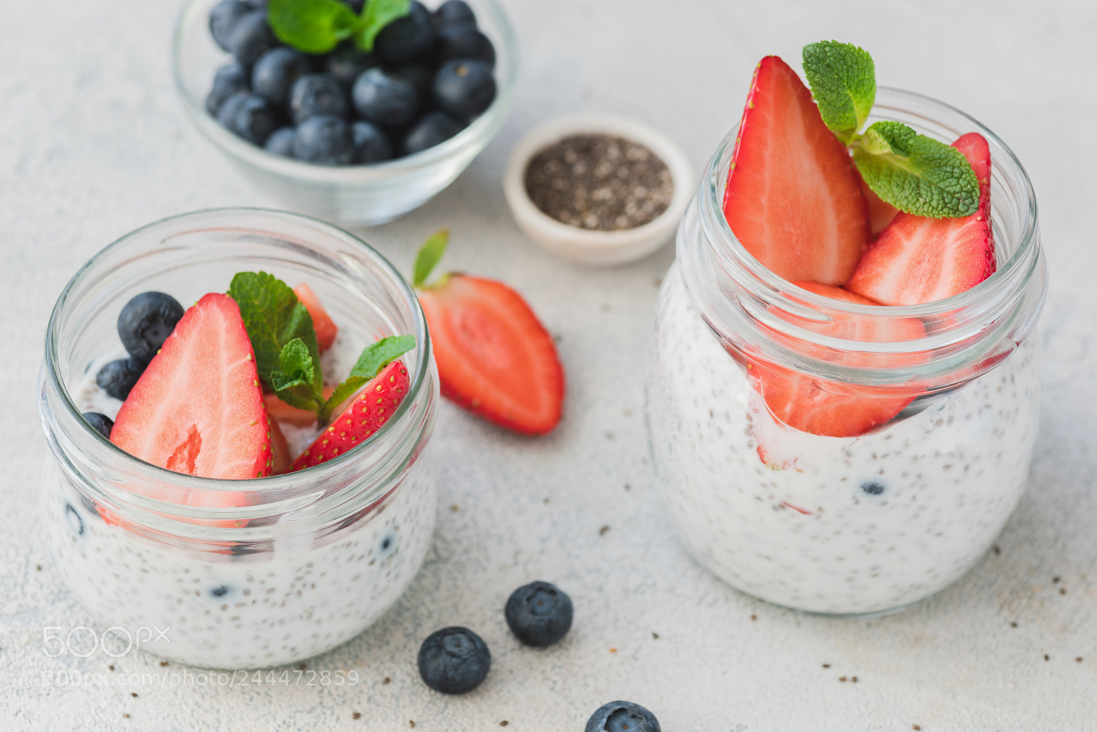 Nikon D810 sample photo. Chia pudding with strawberries photography