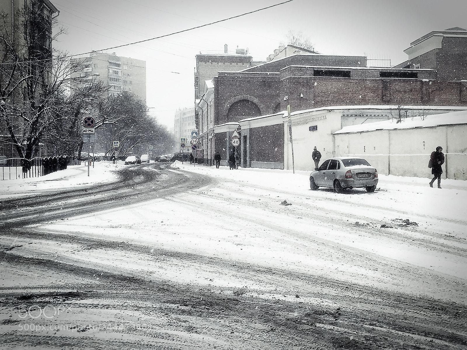 Apple iPhone 6 sample photo. Snow and the city photography